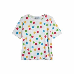 Blair Short Sleeve Blouse Multi Colored Dots Size Medium